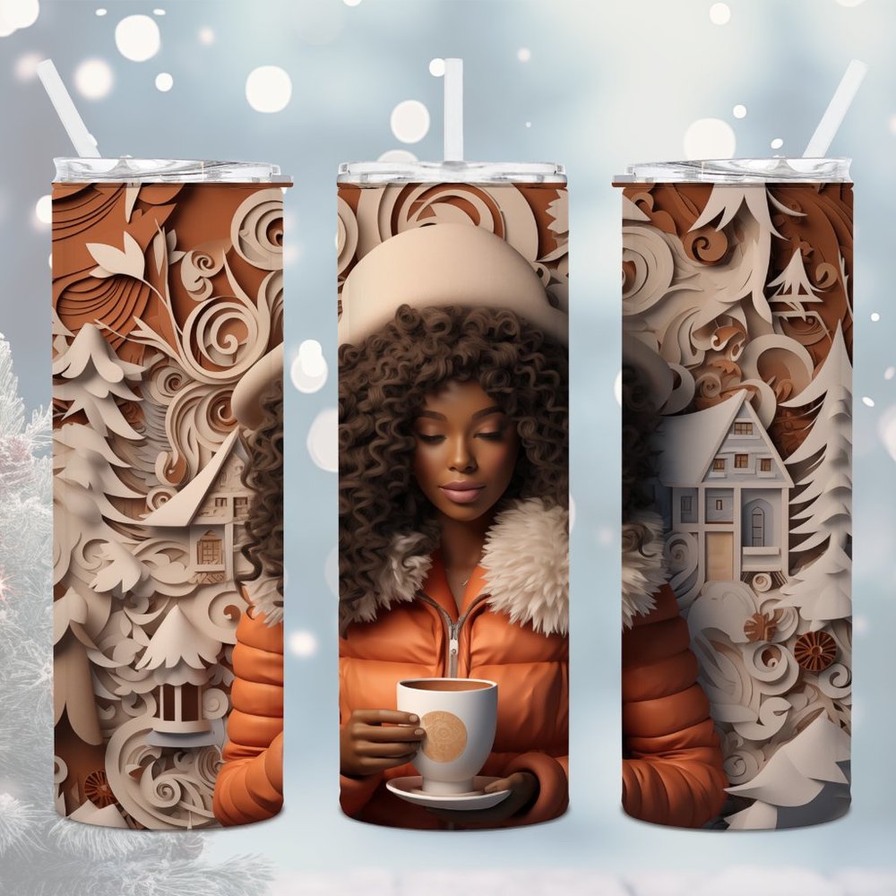 Woman Drinking Coffee - 20 oz Tumbler